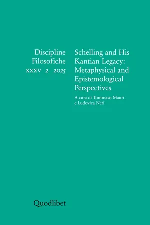 Schelling and His Kantian Legacy: Metaphysical and Epistemological Perspectives