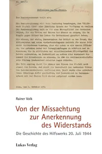 Von der Missachtung zur Anerkennung des Widerstands_cover