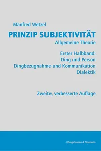 Prinzip Subjektivität: Allgemeine Theorie_cover