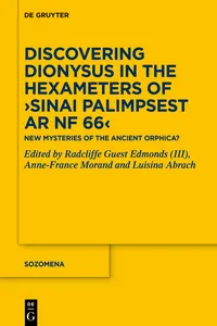 Discovering Dionysus in the Hexameters of ›Sinai Palimpsest Ar NF 66‹_cover