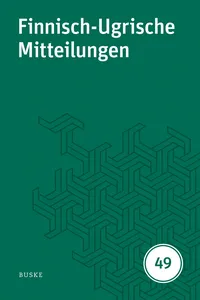 Finnisch-Ugrische Mitteilungen 49_cover