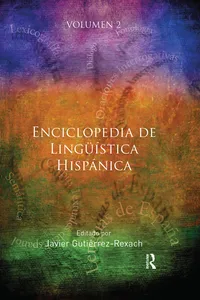 Enciclopedia de Lingüística Hispánica Volume II_cover