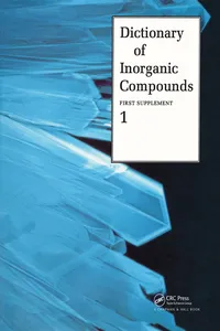 Dictionary of Inorganic Compounds, Supplement 1_cover