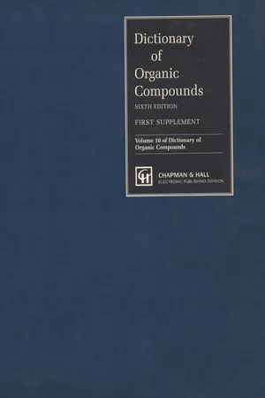 Dictionary of Organic Compounds, Sixth Edition, Supplement 1