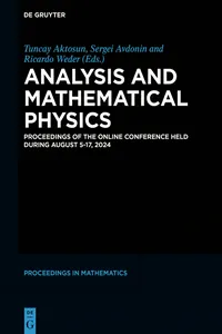 Analysis and Mathematical Physics_cover