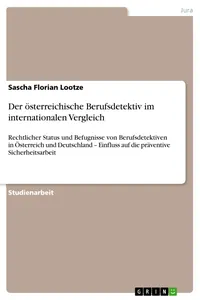 Der österreichische Berufsdetektiv im internationalen Vergleich_cover