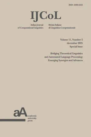 IJCOL - Italian Journal of Computational Linguistics Volume 11, Number 2 december 2025 Special Issue