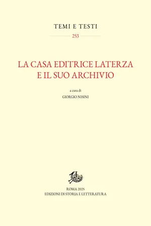 La Casa Editrice Laterza e il suo archivio