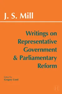 Writings on Representative Government and Parliamentary Reform_cover