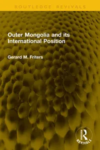 Outer Mongolia and its International Position_cover