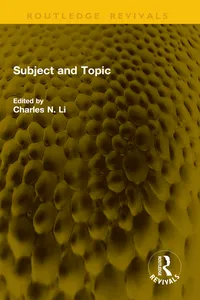 Subject and Topic