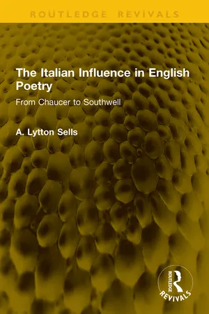 The Italian Influence in English Poetry