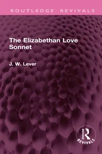 The Elizabethan Love Sonnet_cover