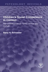 Children's Social Competence in Context