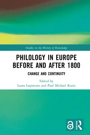 Philology in Europe before and after 1800