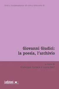 Giovanni Giudici: la poesia, l'archivio_cover
