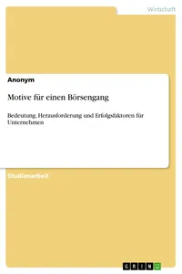 Motive für einen Börsengang