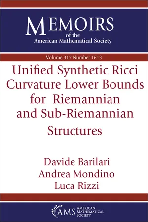 Unified Synthetic Ricci Curvature Lower Bounds for Riemannian and Sub-Riemannian Structures