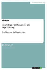 Psychologische Diagnostik und Begutachtung_cover