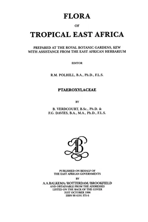 Flora of Tropical East Africa - Ptaeroxylaceae (1996)