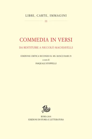 Commedia in versi da restituire a Niccolò Machiavelli