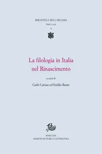La filologia in Italia nel Rinascimento_cover