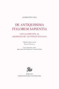 De Antiquissima Italorum Sapientia con le Risposte al «Giornale de' letterati d'Italia»_cover
