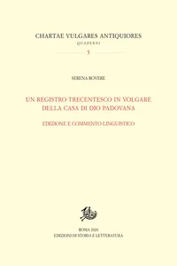 Un registro trecentesco in volgare della Casa di Dio padovana_cover
