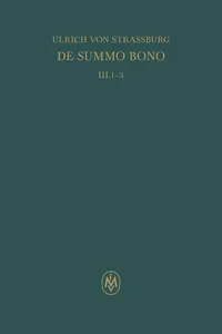 De summo bono. Liber III, Tractatus 1–3_cover