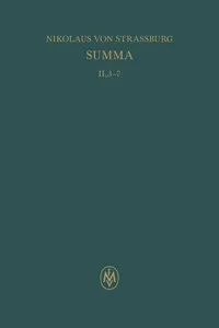 Summa. Liber II. Tractatus 3–7_cover