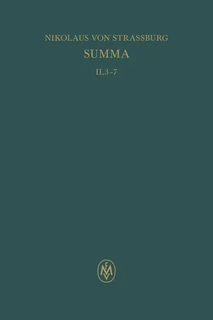 Summa. Liber II. Tractatus 3–7