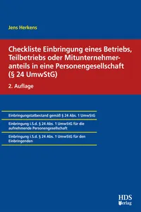 Checkliste Einbringung eines Betriebs, Teilbetriebs oder Mitunternehmeranteils in eine Personengesellschaft_cover
