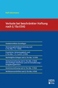 Verluste bei beschränkter Haftung nach § 15a EStG_cover