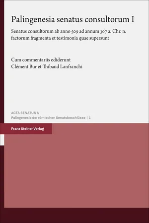 Palingenesia senatus consultorum. Vol. 1