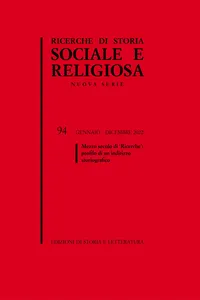 Ricerche di storia sociale e religiosa, 94_cover