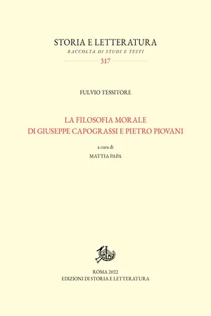La filosofia morale di Giuseppe Capograssi e Pietro Piovani