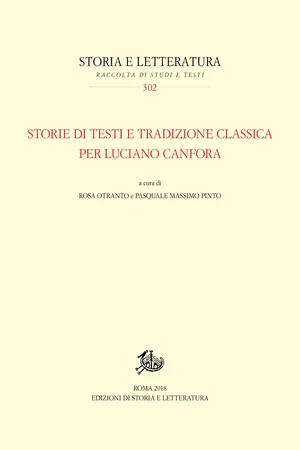 Storie di testi e tradizione classica per Luciano Canfora