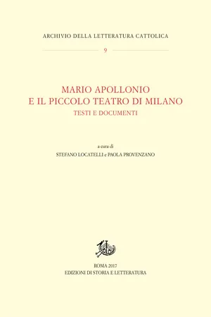 Mario Apollonio e il Piccolo Teatro di Milano