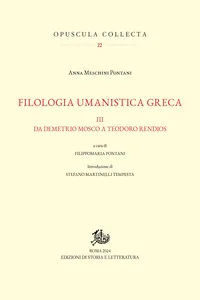 Filologia umanistica greca. III_cover