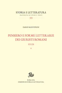 Pensiero e forme letterarie dei giuristi romani_cover