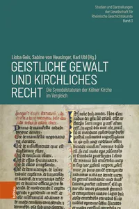 Geistliche Gewalt und kirchliches Recht_cover