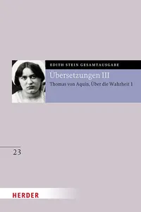 Übersetzung: Des Hl. Thomas von Aquino Untersuchungen über die Wahrheit - Quaestiones disputatae de veritate 1_cover
