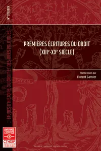 Premières écritures du droit_cover