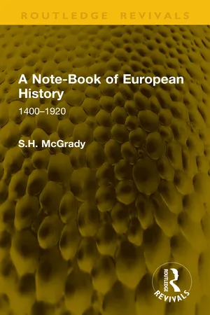 A Note-Book of European History