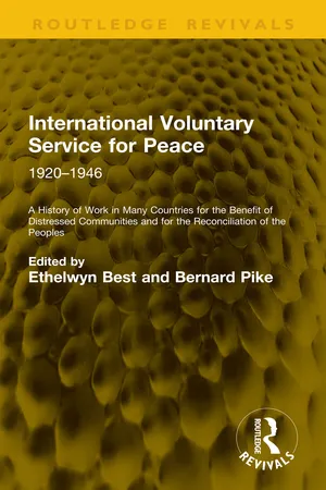 International Voluntary Service for Peace: 1920–1946