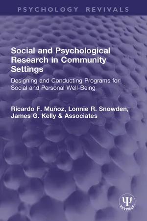 Social and Psychological Research in Community Settings