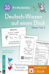 55 A4-Merkblätter Deutsch-Wissen auf einen Blick – Klasse 1 bis 4_cover