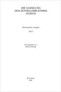 Die Sammlung der Zentralbibliothek Zürich_cover