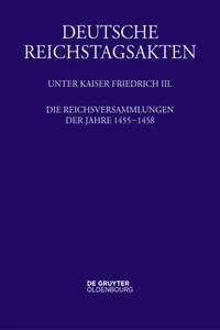 Die Reichsversammlungen der Jahre 1455 bis 1458_cover