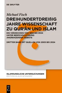 Dreihundertdreißig Jahre Wissenschaft zu Qur’ān und Islam_cover